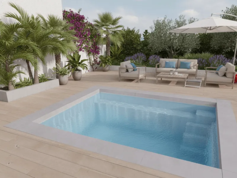 Piscine à fond plat