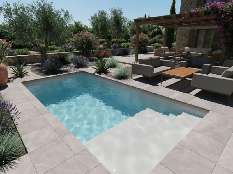 Piscine à fond plat